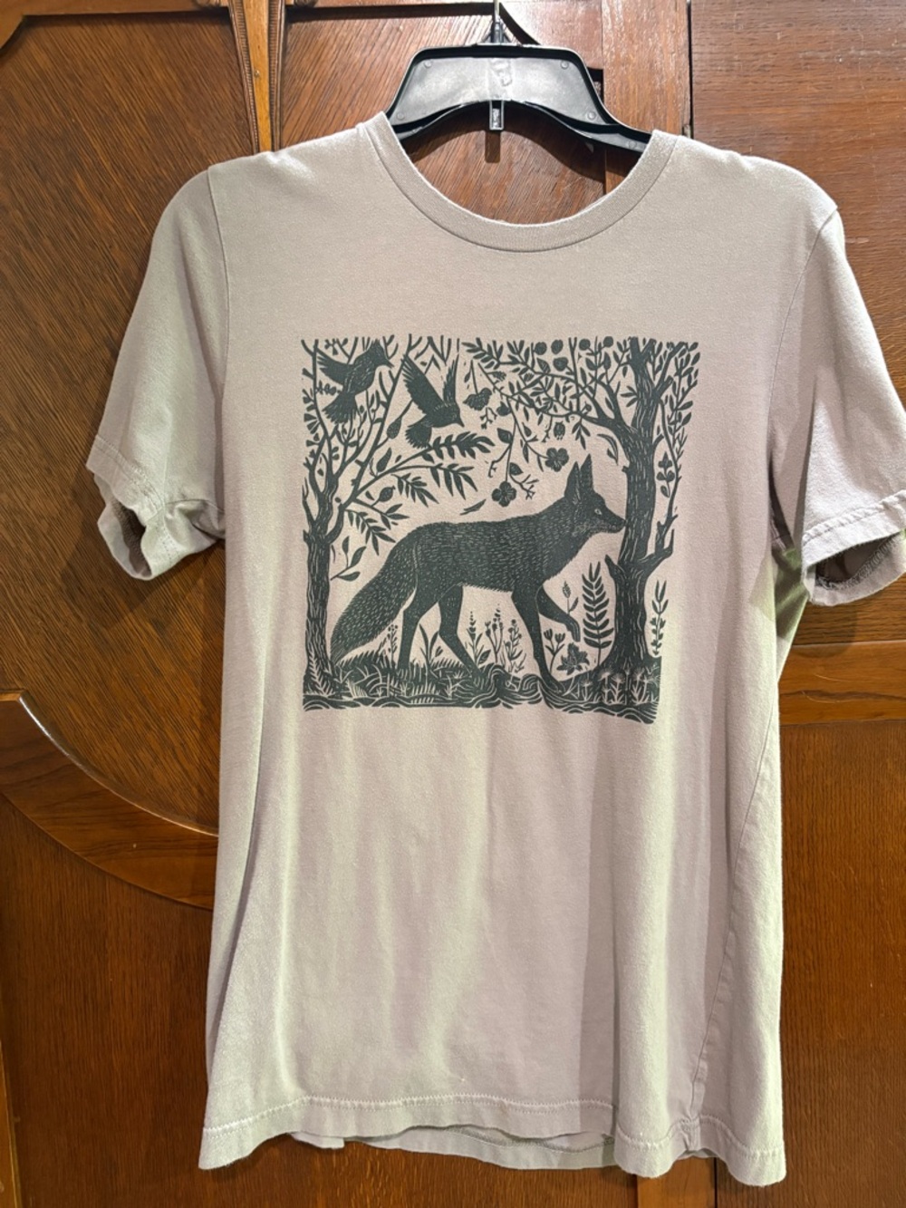 Artsy fox t-shirt, dusty mauve, size medium